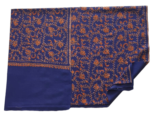 Picture of Pure Pashmina Shawl Jalli Bright Dark Blue